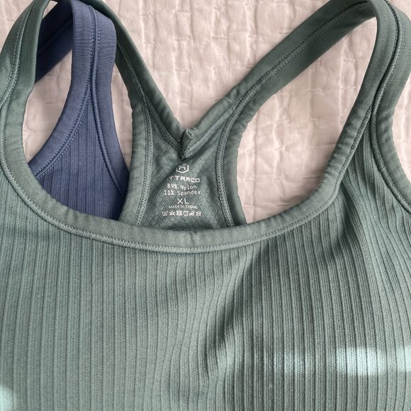 ATTRACO Ribbed Workout Tank w/ Built in Bra (each) - Picture 2 of 4